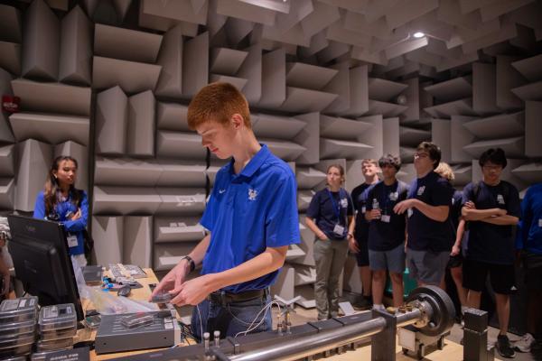 UK student tour of Anechoic Chamber